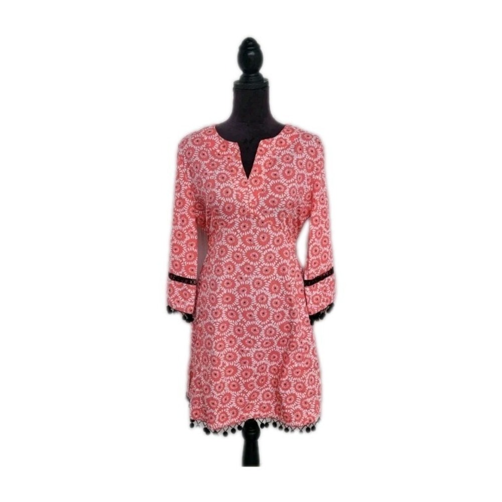 Garden Freak Rare Grow a Pear Dress Pink Black Pom Floral Romantic Bright Size M